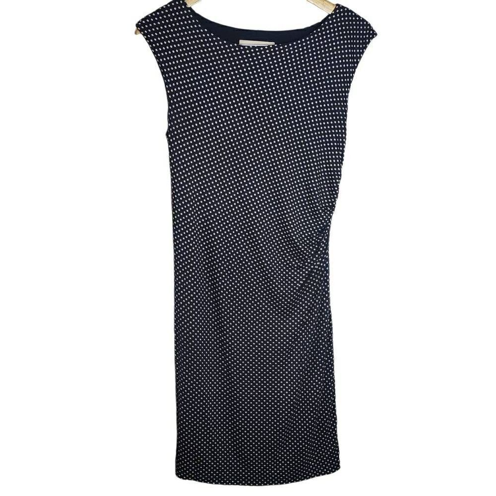 Ann Taylor LOFT Navy Blue Polka Dot Dress Size Medium‎ Petite
